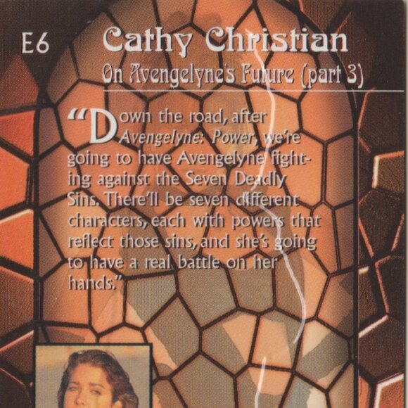 Avengelyne Series 1 Chromium Embossed Insert Chase Card E6 Cathy Christian Model - Picture 3 of 4